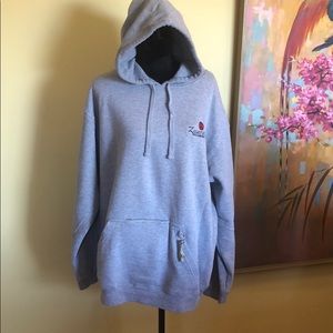 Gray Hoodie Sweatshirt with Beer Koozie & Bottle Opener Sz. XL